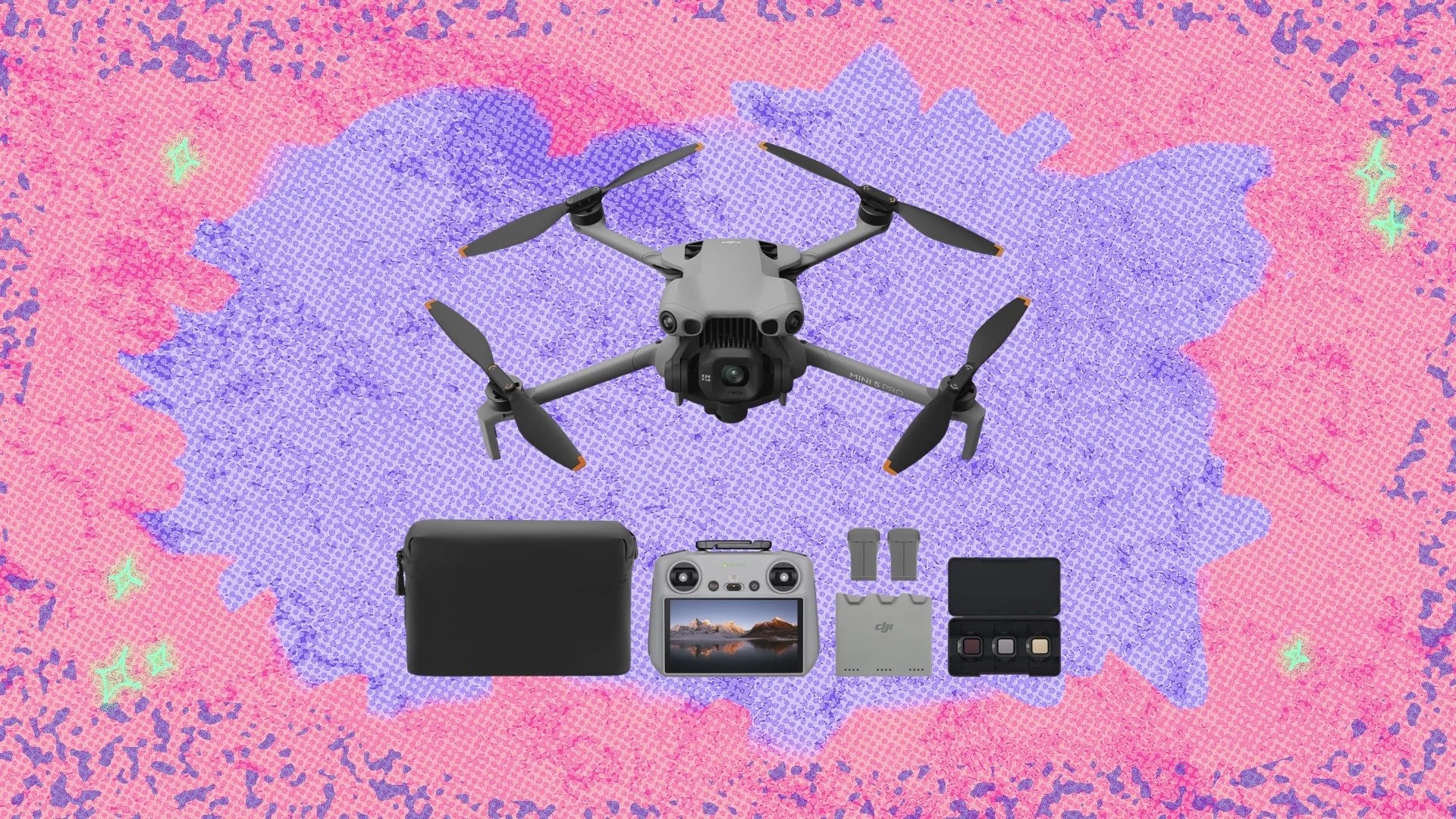 DJI drone on Mashable background