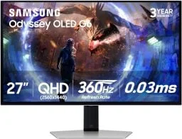The Samsung 27-inch Odyssey OLED G6 series gaming monitor on a white background
